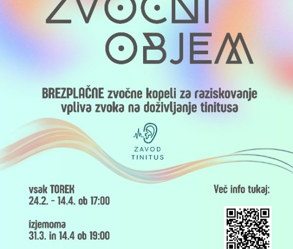 ZVOČNI OBJEM: brezplačne zvočne kopeli za raziskovanje vpliva zvoka na doživljanje tinitusa
